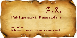 Peklyanszki Kasszián névjegykártya